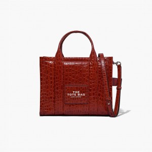 Marc Jacobs Croc-Embossed Medium Toteväska Dam Bruna | MPC-426187