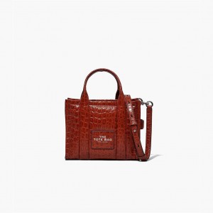 Marc Jacobs Croc-Embossed Mini Toteväska Dam Bruna | LUP-587429