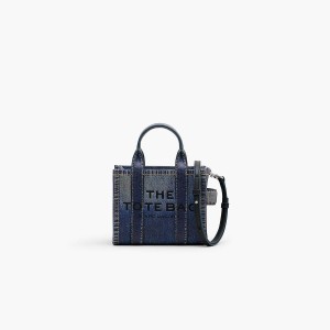 Marc Jacobs Denim-Printed Leather Crossbody Toteväska Dam Blå | EKS-954870