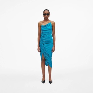 Marc Jacobs Fluid Draped Klänning Dam Blå | XKM-297630