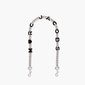 Marc Jacobs Heart Charm Chain Shoulder Strap Väskrem Dam Svarta Silver | HNI-670834