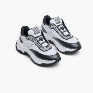 Marc Jacobs Lazy Runner Sneakers Dam Vita Svarta | PTS-291746