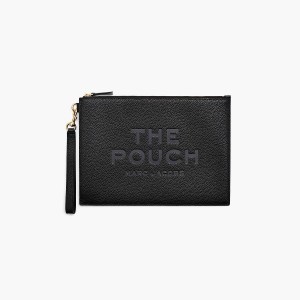 Marc Jacobs Leather Large Pouch Plånbok Dam Svarta | DFE-186524