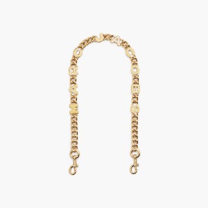 Marc Jacobs Logo Chain Shoulder Strap Väskrem Dam Guld | NBQ-786192