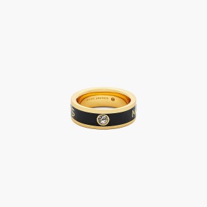 Marc Jacobs Marc Jacobs Enamel Ringar Dam Guld Svarta | ZRW-673258