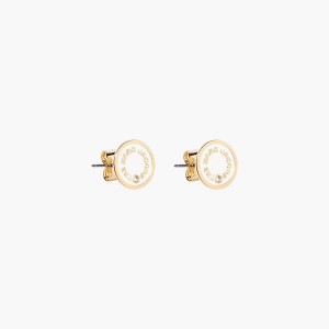 Marc Jacobs Medallion Studs Örhängen Dam Grädde | EJK-836590