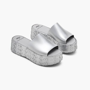 Marc Jacobs Melissa x Marc Jacobs Becky Platform Sandaler Dam Silver | ITV-861475