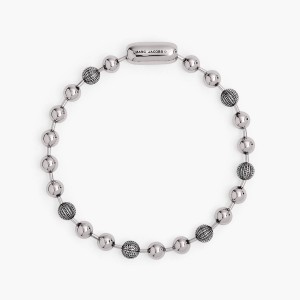 Marc Jacobs Monogram Ball Chain Halsband Dam Ljussilver | VQE-475129