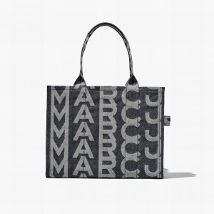 Marc Jacobs Monogram Denim Large Toteväska Dam Blå | TNS-391267