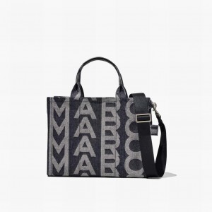 Marc Jacobs Monogram Denim Medium Toteväska Dam Blå | CPQ-834671