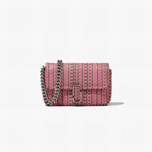 Marc Jacobs Monogram Leather J Marc Mini Axelväska Dam Rosa | YAT-406721