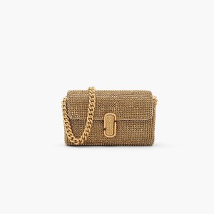 Marc Jacobs Rhinestone J Marc Mini Axelväska Dam Guld | PDK-049721