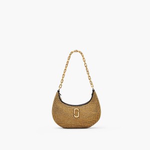 Marc Jacobs Rhinestone Small Curve Axelväska Dam Guld | JZP-326891