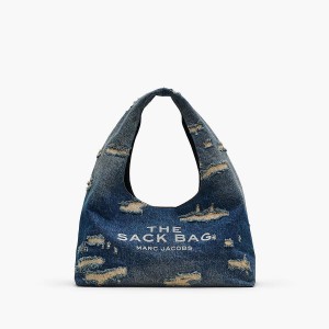 Marc Jacobs Rip and Repair Denim Sack Axelväska Dam Indigo | STH-409682