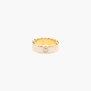 Marc Jacobs Scallop Medallion Ringar Dam Grädde Guld | VGX-405683