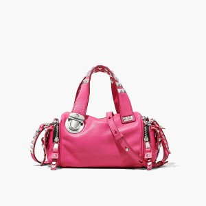 Marc Jacobs Studded Pushlock Mini Satchel Väska Dam Rosa | MGB-673845