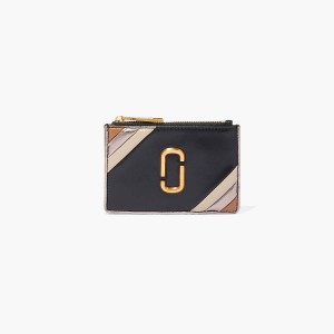 Marc Jacobs THE GLAM SHOT SHINY COLORBLOCK TOP ZIP MULTI WALLET Plånbok Dam Svarta Olika Färger | KNX-691324