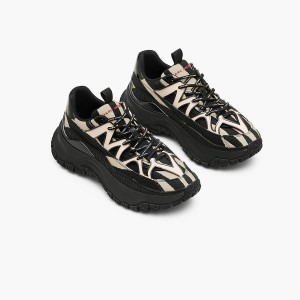 Marc Jacobs Zebra Canvas Lazy Hiker Sneakers Dam Svarta Vita | IAQ-354891