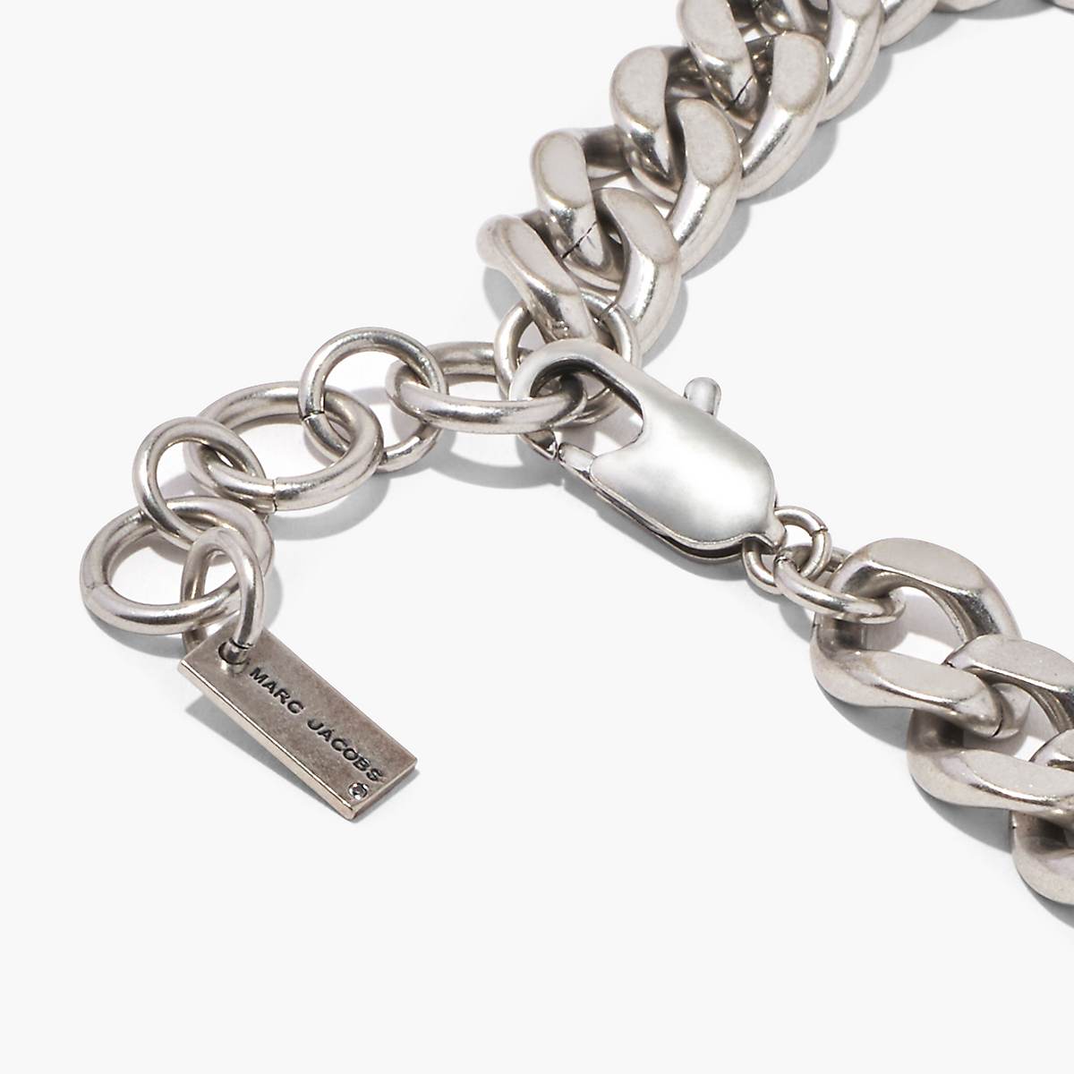 Marc Jacobs Barcode Monogram ID Chain Halsband Dam Silver | ZFI-197802