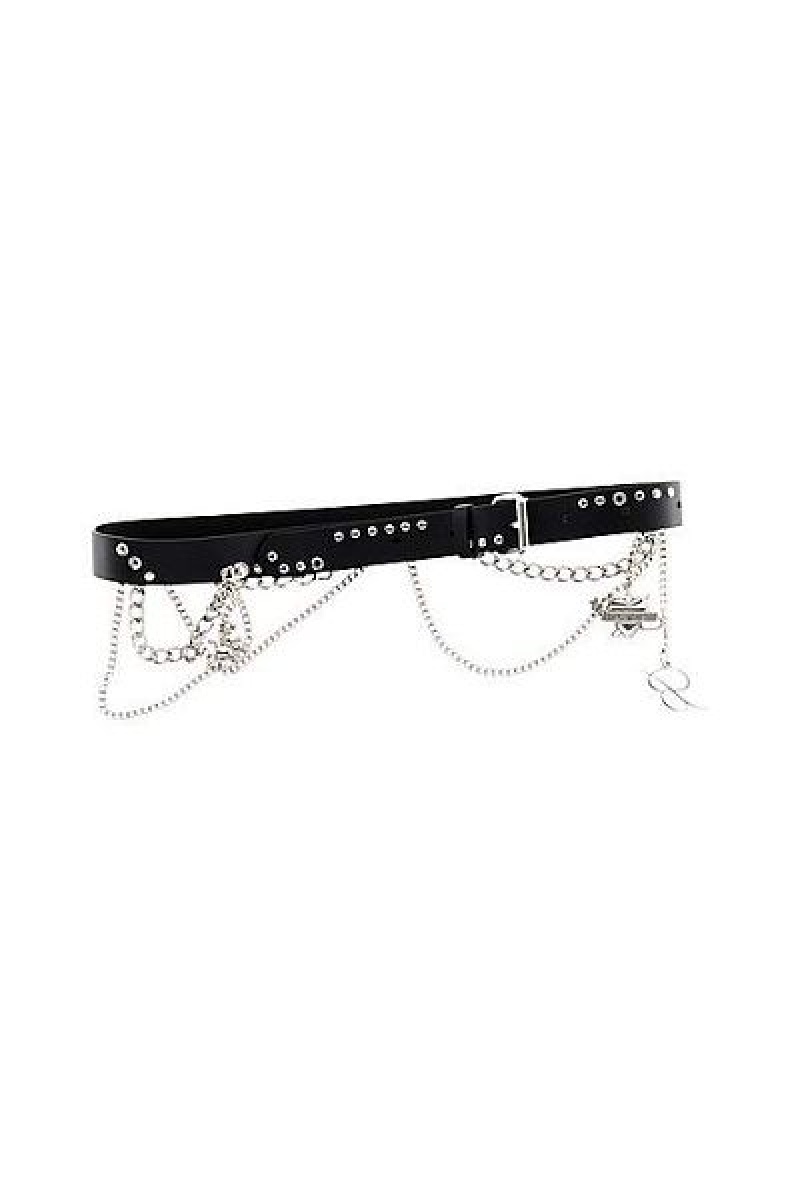 Marc Jacobs Blumarine Chain Bälte Dam Svarta Silver | YTM-937280