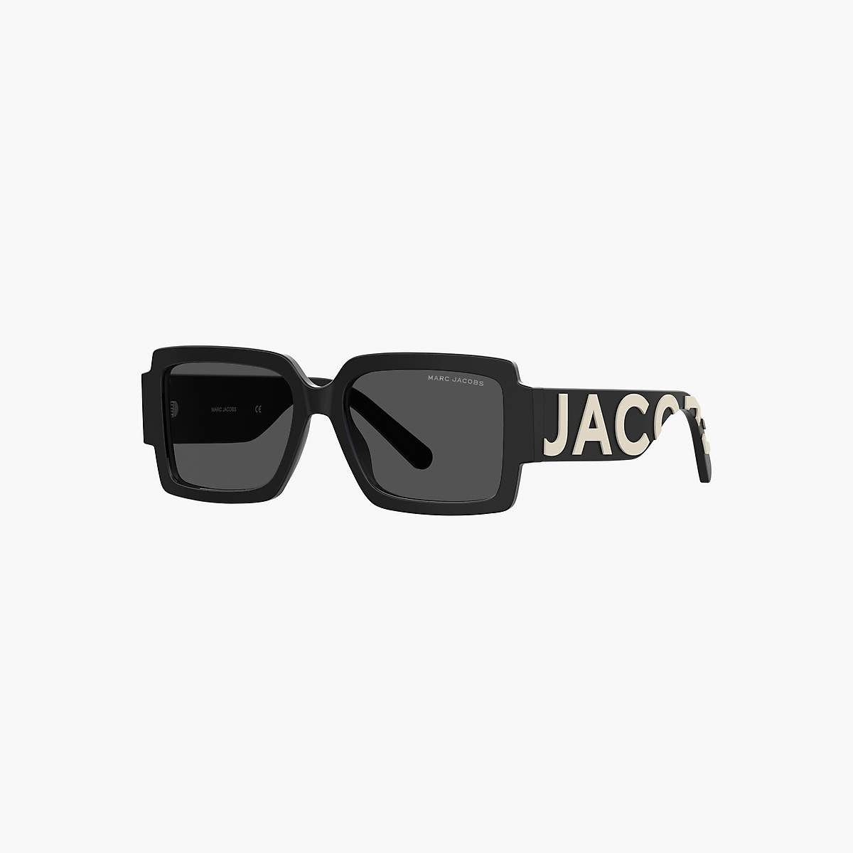 Marc Jacobs Bold Logo Square Solglasögon Dam Svarta Vita | GYC-140639