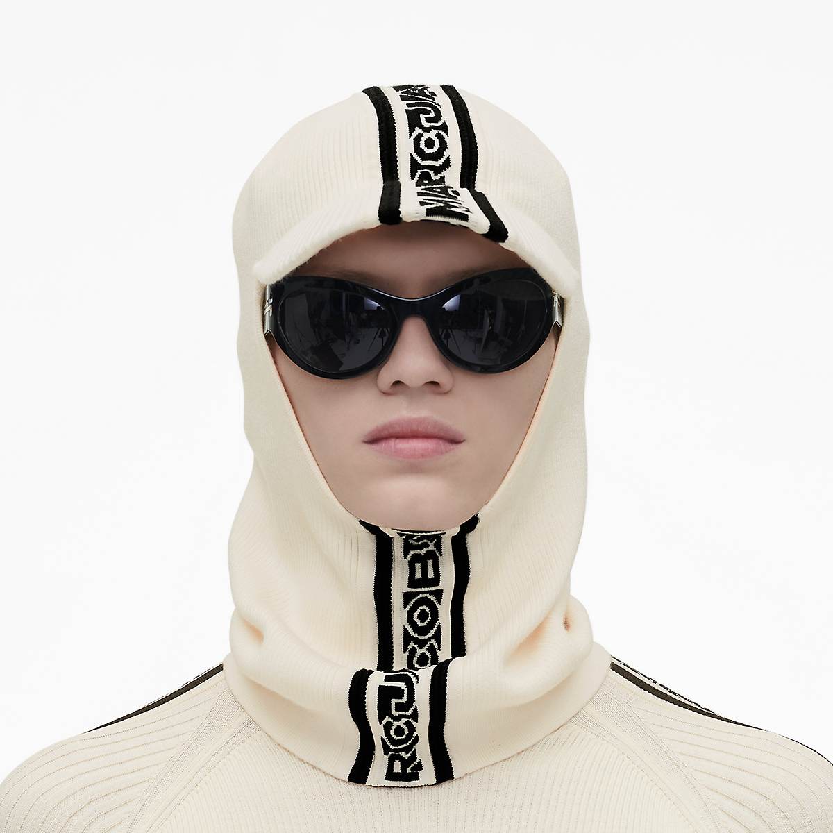 Marc Jacobs Brimmed Balaclava Dam Vita Svarta | RBO-960512