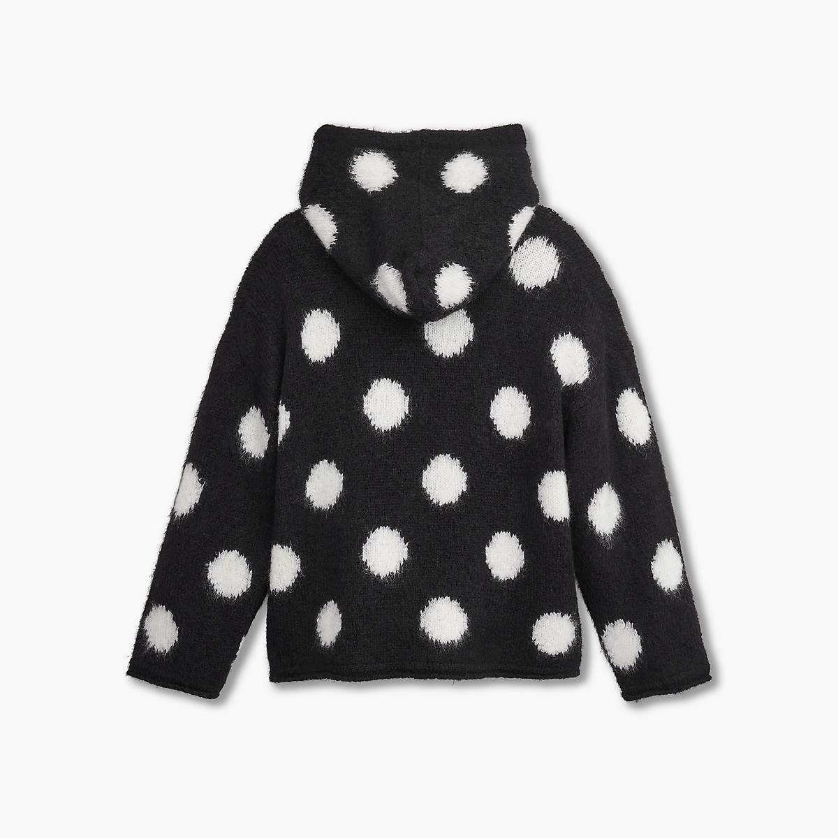 Marc Jacobs Brushed Spots Knit Hoodie Dam Svarta Vita | TWA-603284