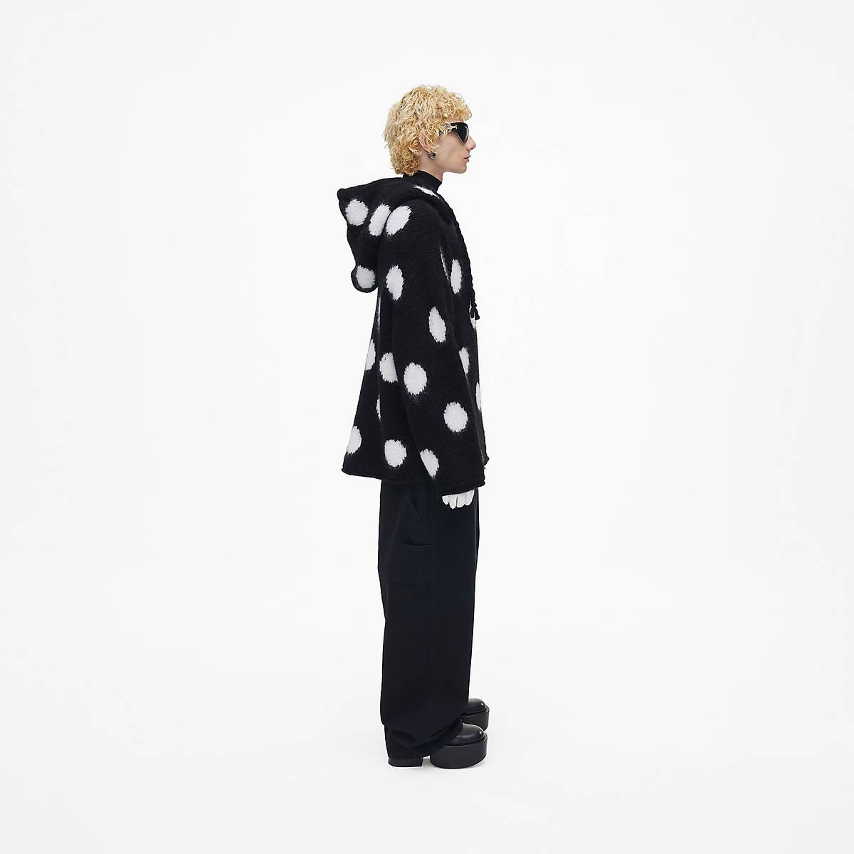 Marc Jacobs Brushed Spots Knit Hoodie Dam Svarta Vita | TWA-603284