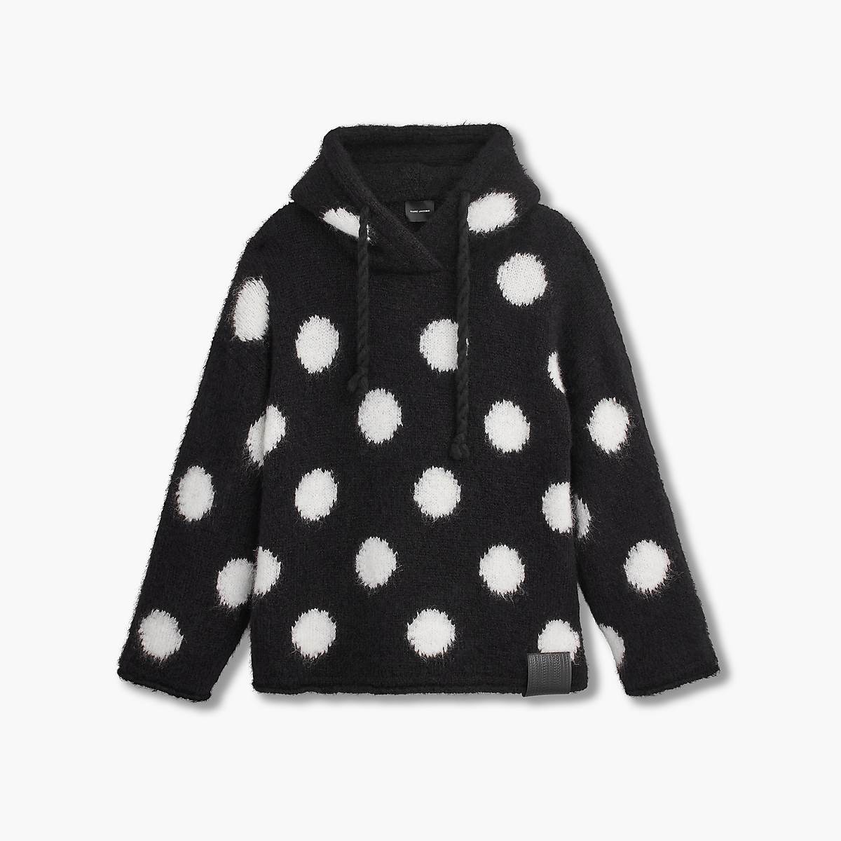 Marc Jacobs Brushed Spots Knit Hoodie Dam Svarta Vita | TWA-603284