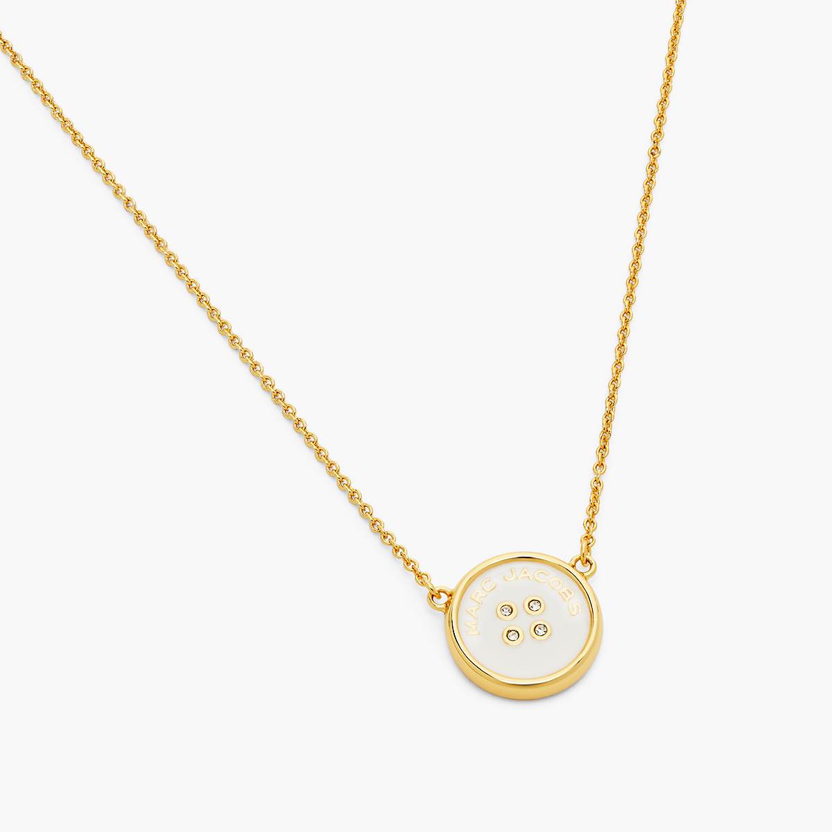 Marc Jacobs Button Pendant Halsband Dam Guld Grädde | SIB-539106