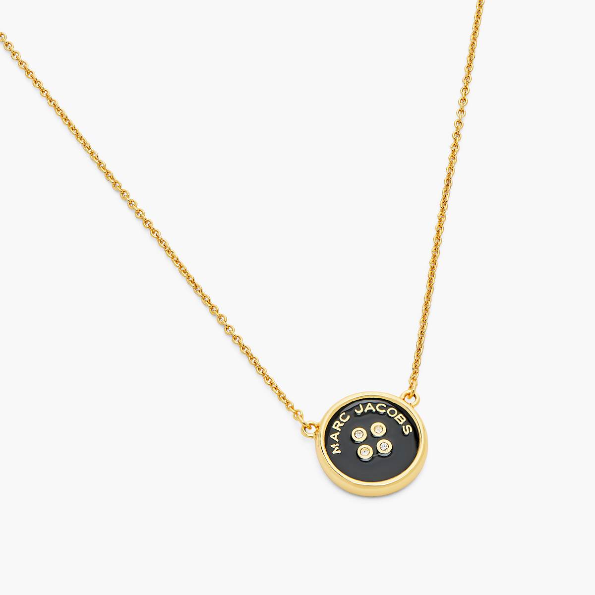 Marc Jacobs Button Pendant Halsband Dam Guld Svarta | SBF-786501