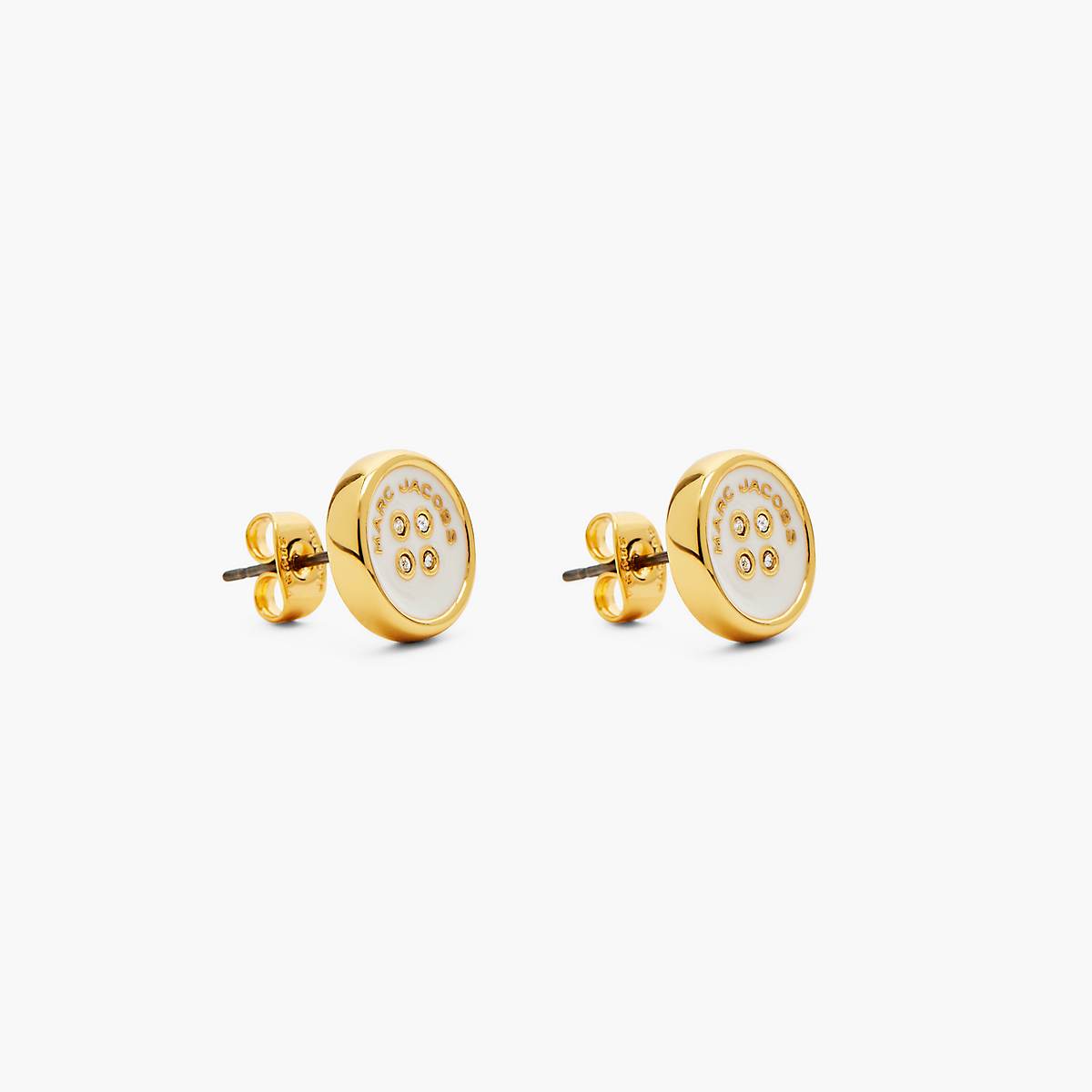 Marc Jacobs Button Stud Örhängen Dam Guld Grädde | ZEK-016925