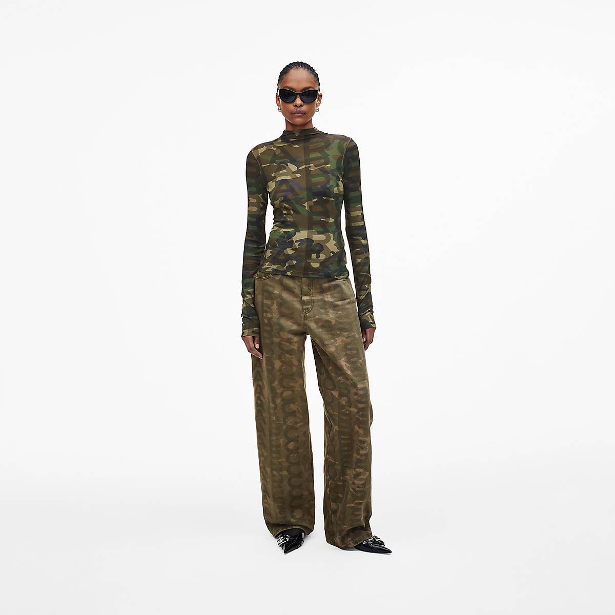 Marc Jacobs Camo Sheer Long Sleeve T-Shirt Dam Camo Olika Färger | HJI-345709