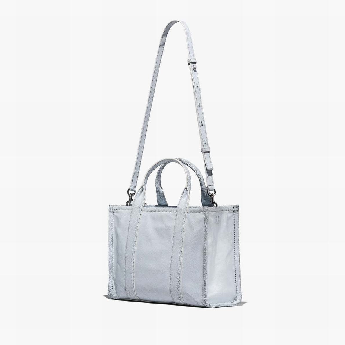 Marc Jacobs Crackle Leather Medium Toteväska Dam Vita | ERX-546301