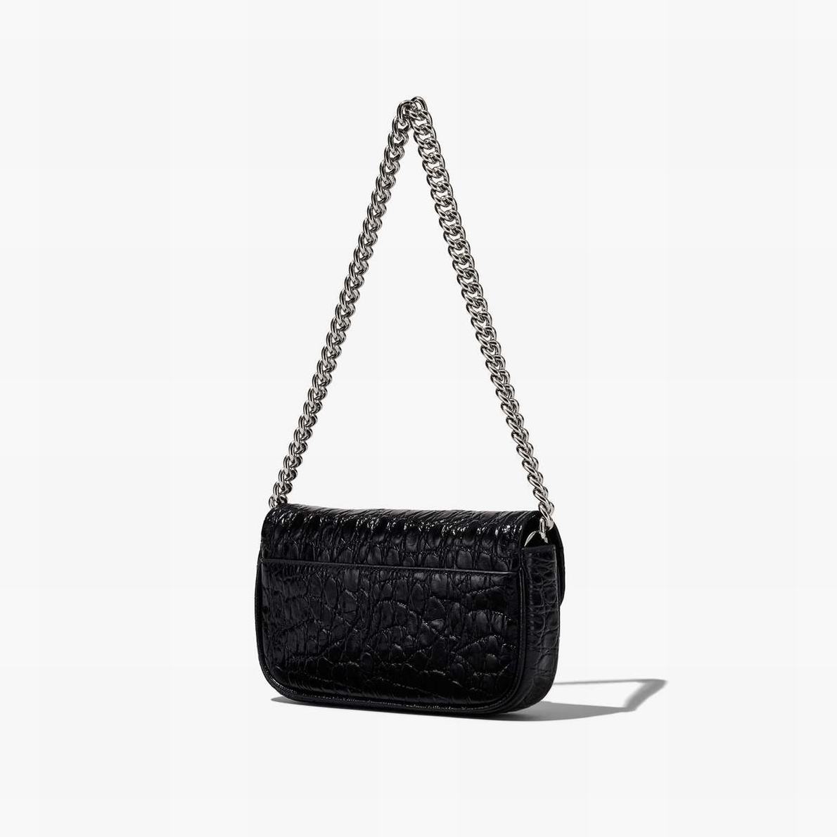 Marc Jacobs Croc-Embossed J Marc Mini Axelväska Dam Svarta | YER-597681