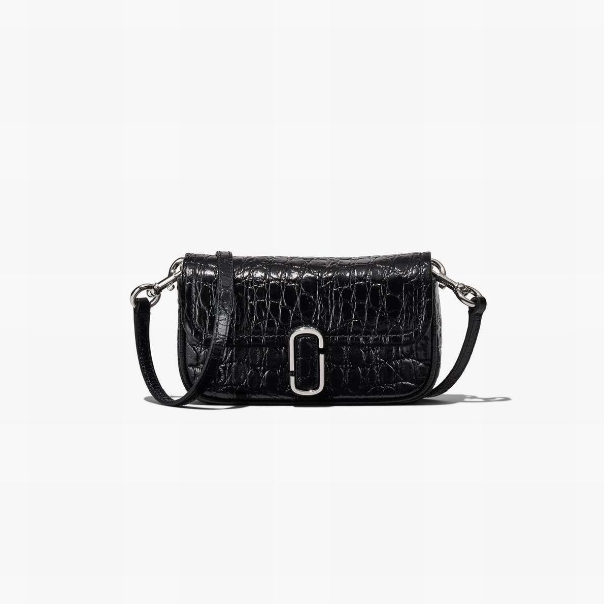 Marc Jacobs Croc-Embossed J Marc Mini Axelväska Dam Svarta | YER-597681