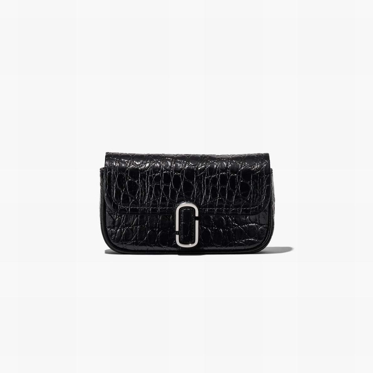 Marc Jacobs Croc-Embossed J Marc Mini Axelväska Dam Svarta | YER-597681