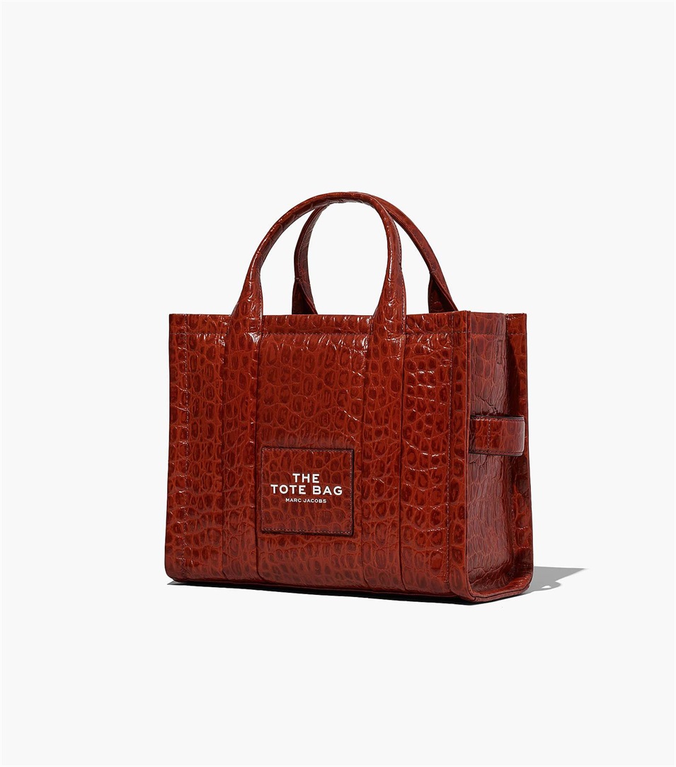 Marc Jacobs Croc-Embossed Medium Toteväska Dam Bruna | MPC-426187