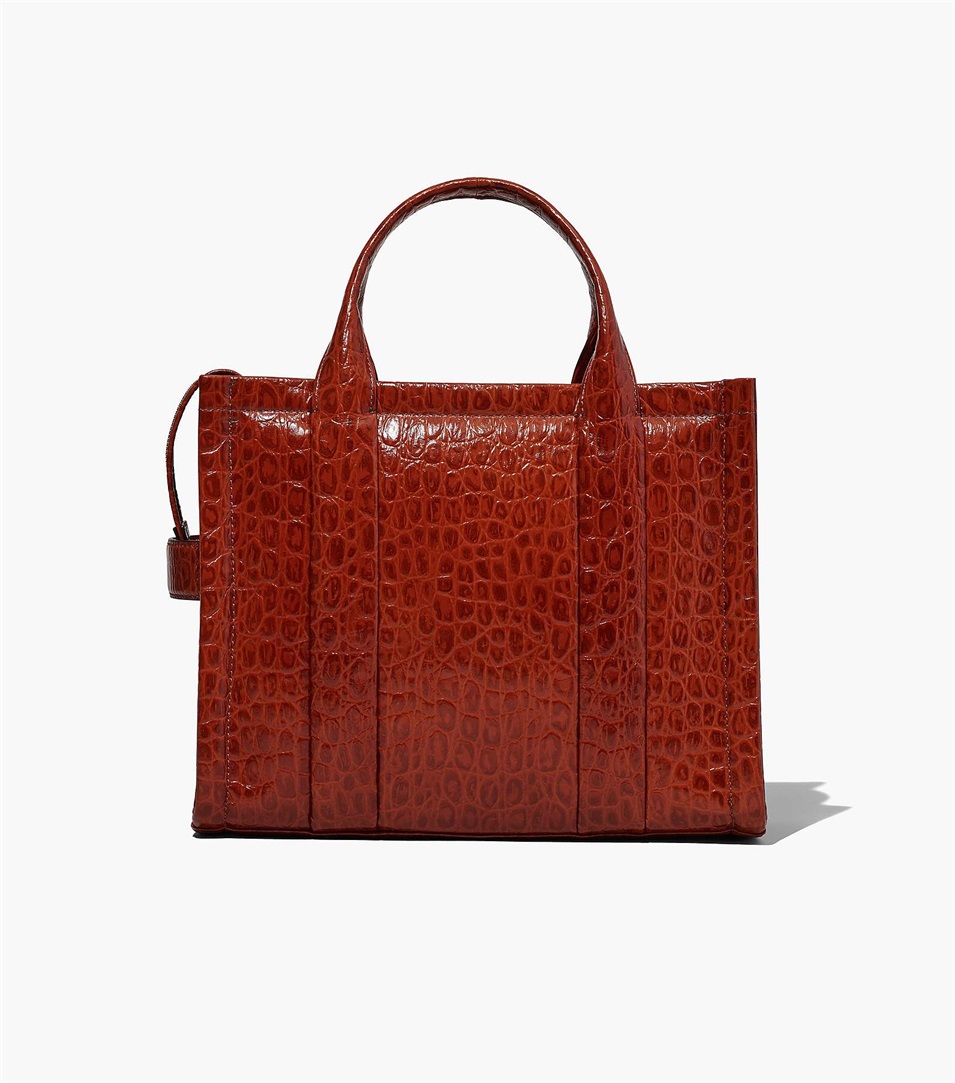 Marc Jacobs Croc-Embossed Medium Toteväska Dam Bruna | MPC-426187