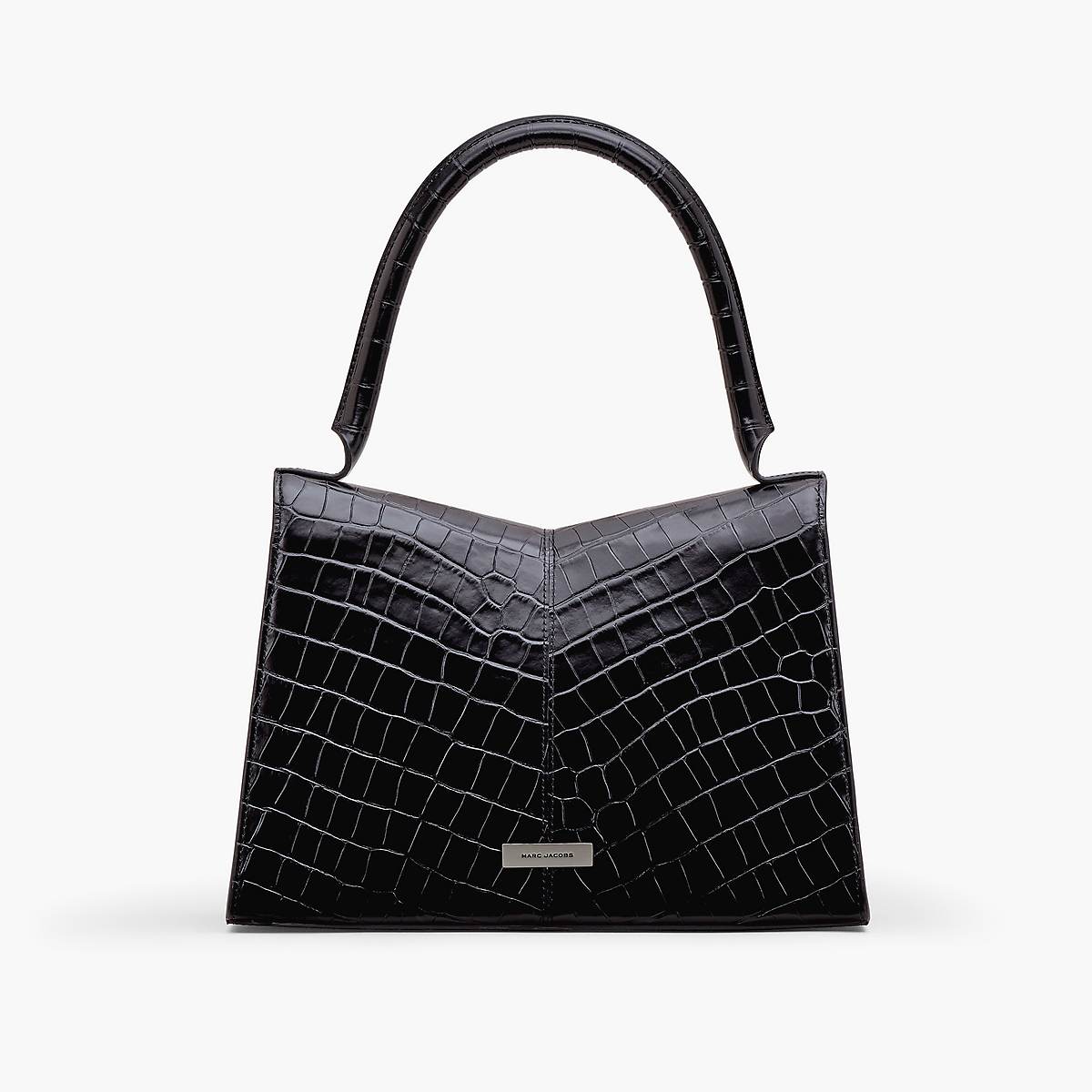 Marc Jacobs Croc-Embossed St. Marc Large Top Handle Handväska Dam Svarta | LEI-831092