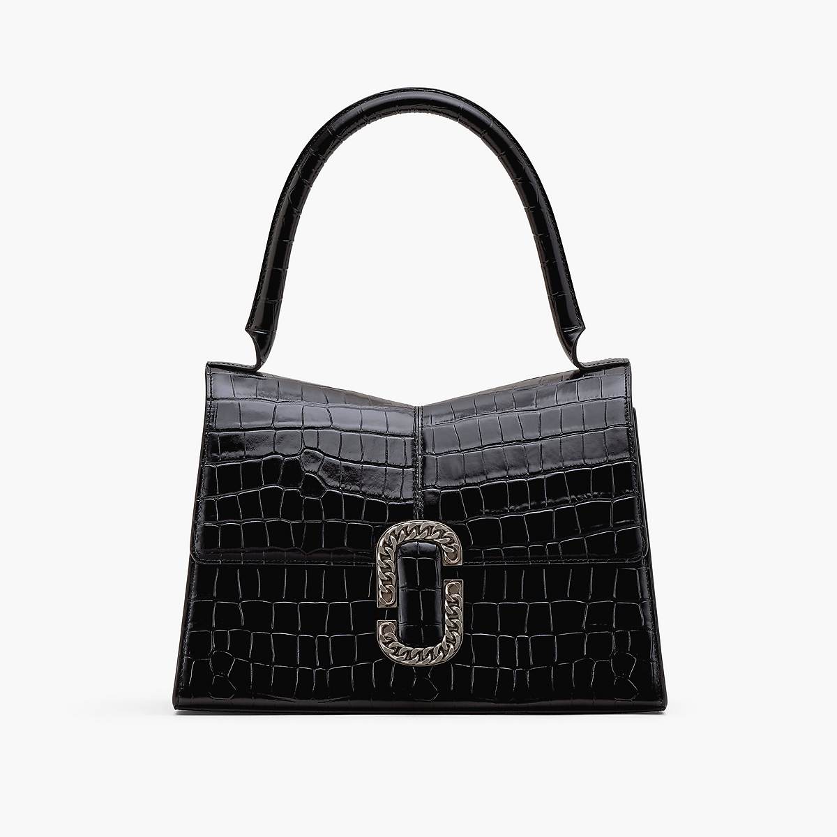 Marc Jacobs Croc-Embossed St. Marc Large Top Handle Handväska Dam Svarta | LEI-831092