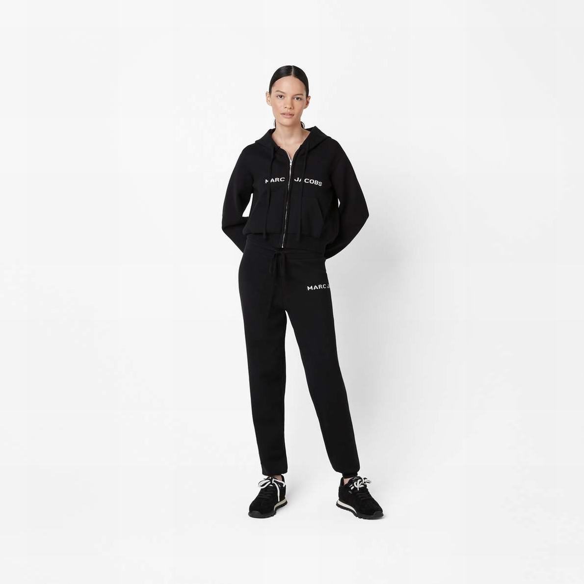 Marc Jacobs Cropped Zip Hoodie Dam Svarta | VOF-584702