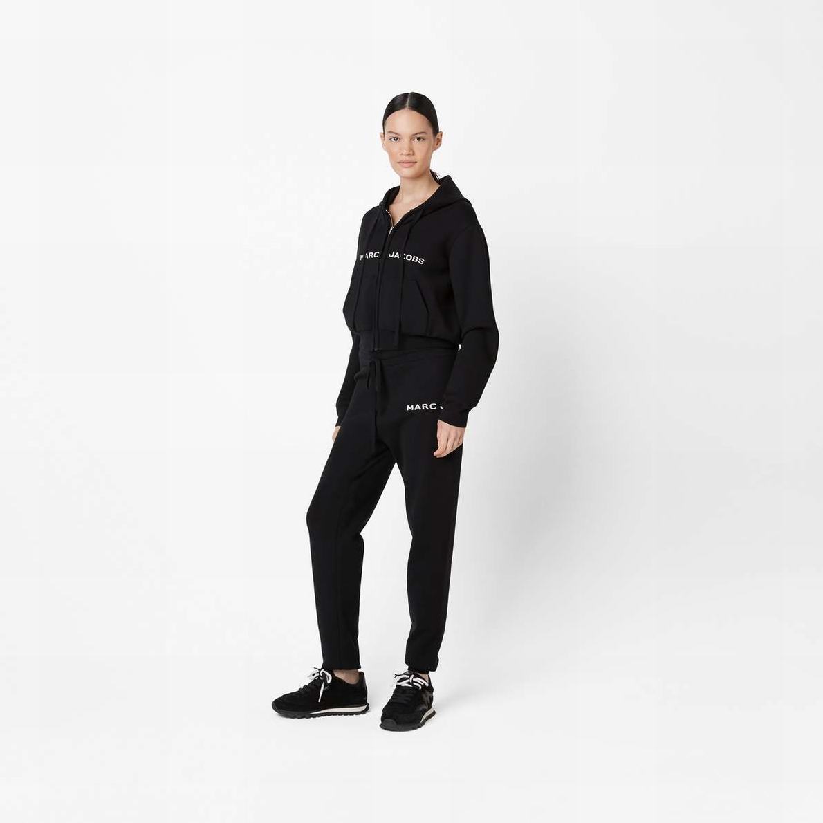 Marc Jacobs Cropped Zip Hoodie Dam Svarta | VOF-584702