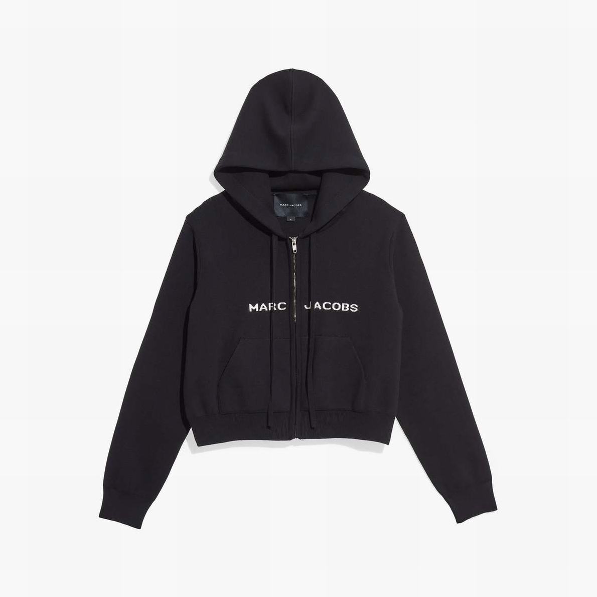 Marc Jacobs Cropped Zip Hoodie Dam Svarta | VOF-584702