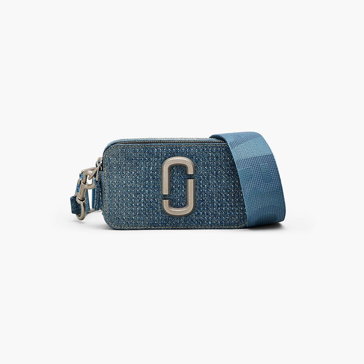 Marc Jacobs Crystal Denim Snapshot Väska Dam Ljusblå | ODK-084726