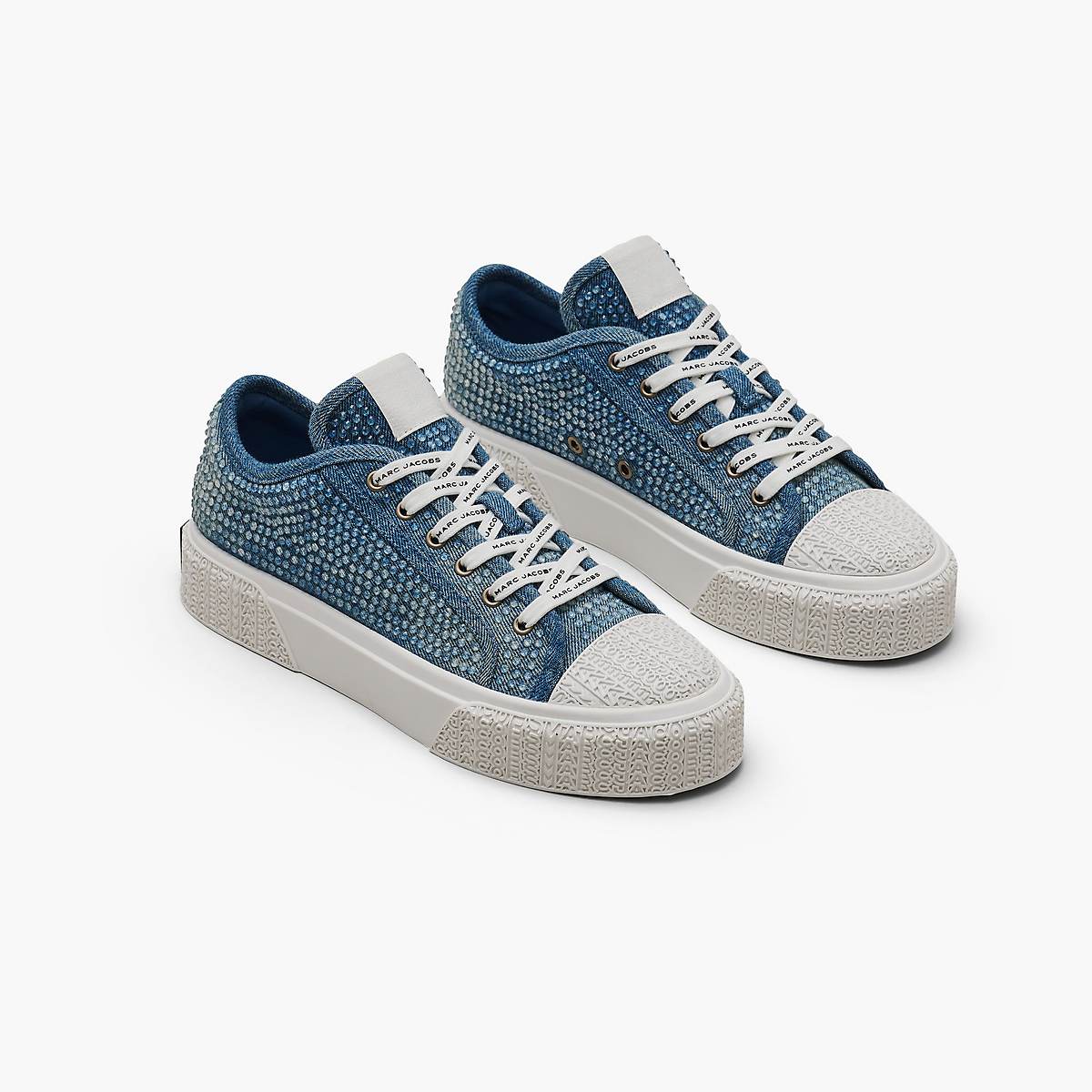 Marc Jacobs Crystal Denim Sneakers Dam Ljusblå | SMG-942685