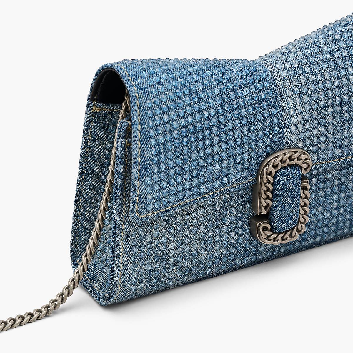 Marc Jacobs Crystal Denim St. Marc Chain Plånbok Dam Ljusblå | ZVK-625931