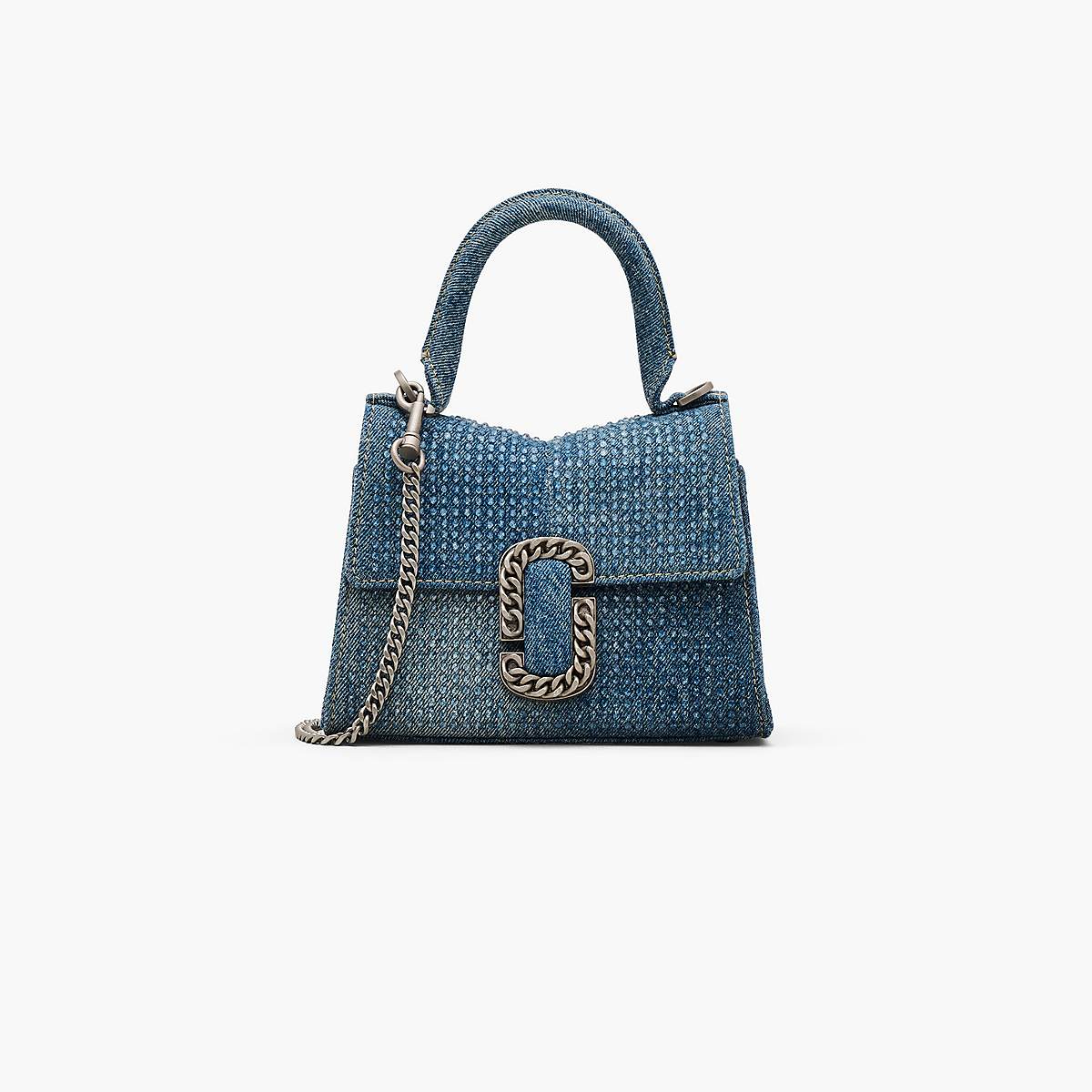 Marc Jacobs Crystal Denim St. Marc Mini Top Handväska Dam Ljusblå | FLZ-801729