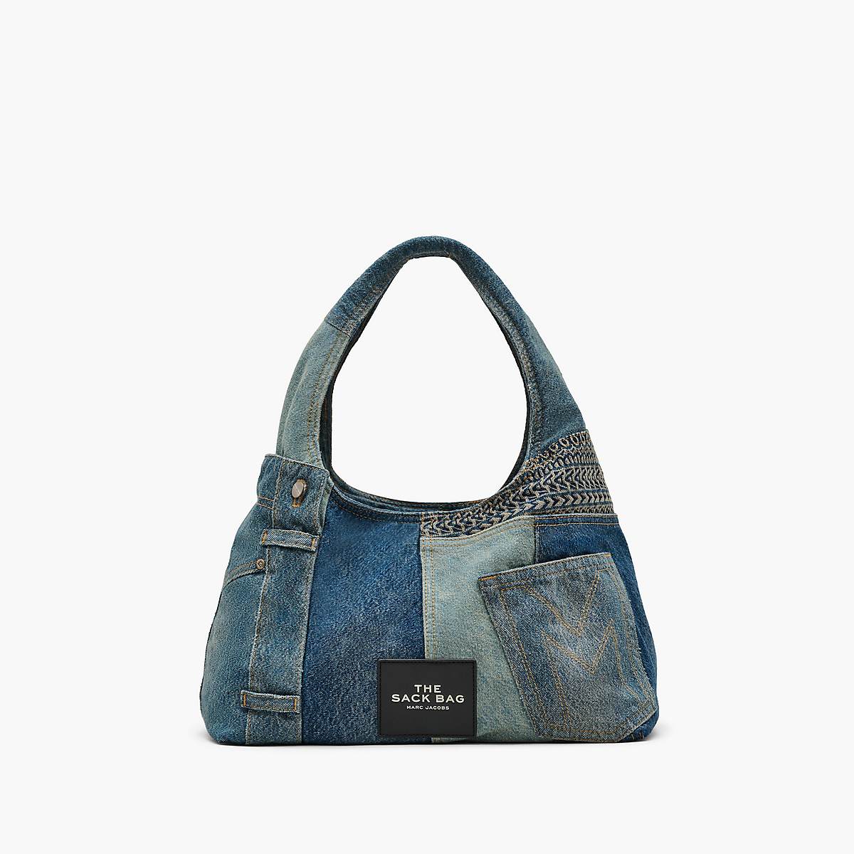 Marc Jacobs Deconstructed Denim Sack Axelväska Dam Indigo Olika Färger | RWZ-306297