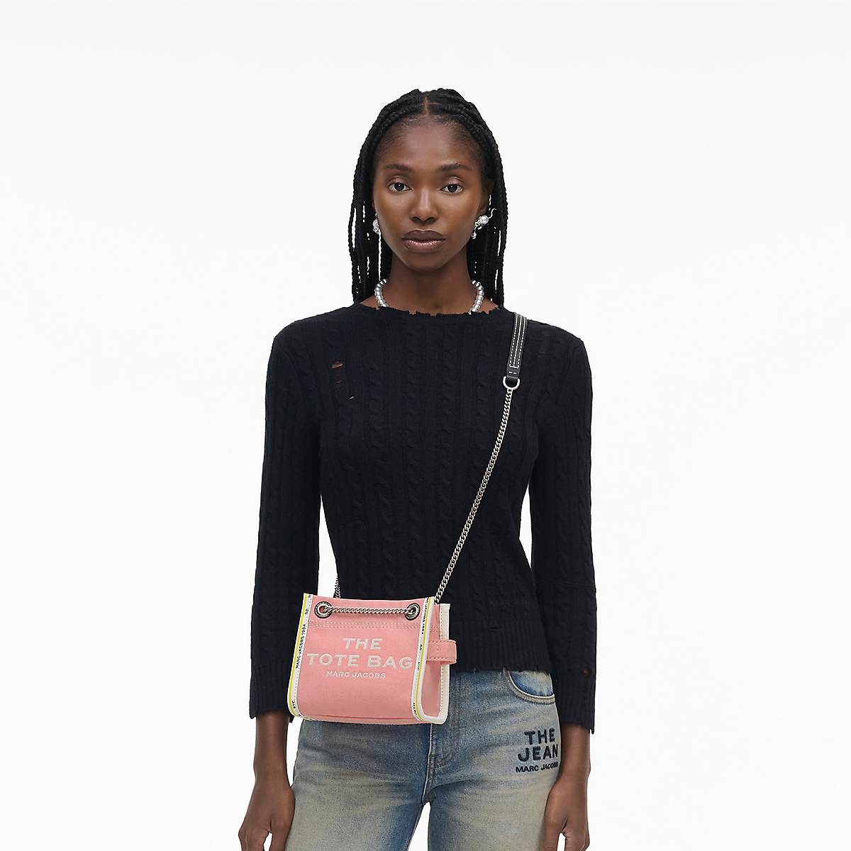 Marc Jacobs Denim Chain Crossbody Toteväska Dam Rosa | IBO-138246